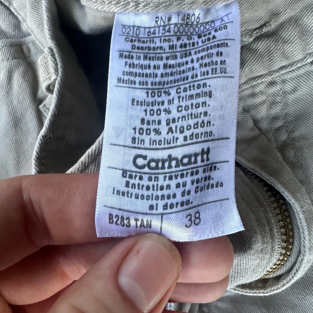 Carhartt Carpenter Shorts Mens 38 Tan B283 Canvas Workwear Utility